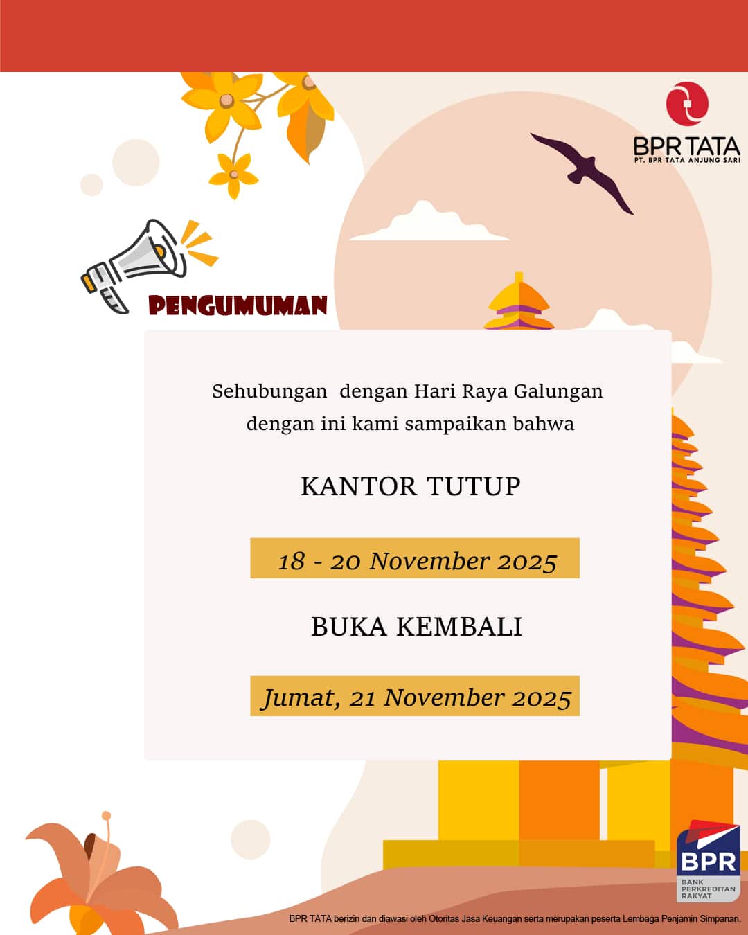 Pengumuman Libur Galungan